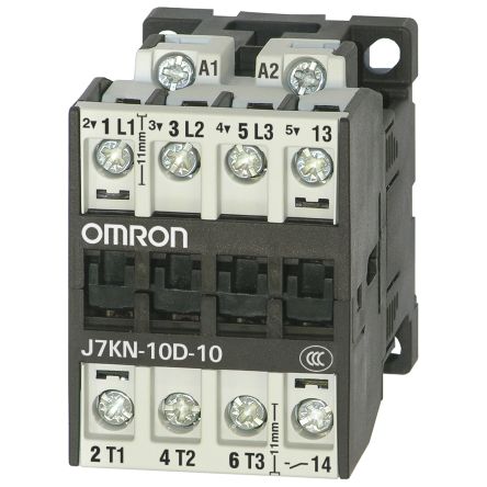 Omron Contacteur, 3 Pôles, 1 NO, 10 A, 230 V C.a., 4 KW