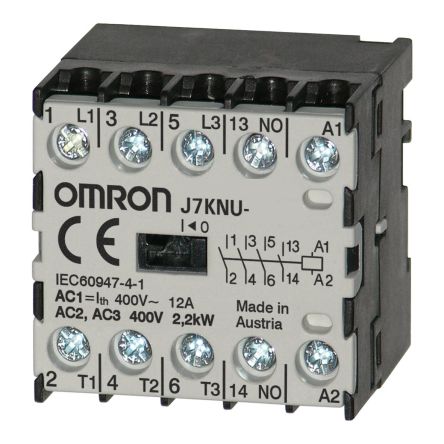 Omron Contactor, 90 V Ac Coil, 4-Pole, 5 A, 2.2 KW