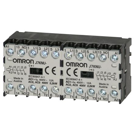 Omron Contactor Serie J7KNU De 3 Polos, 1 NA, 12 A, Bobina 110 V Ac, 2,2 KW