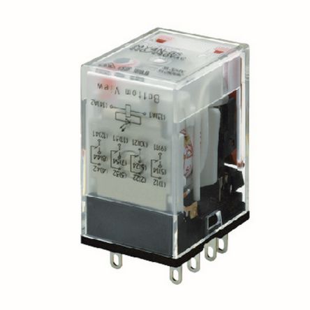 Omron Plug In Non-Latching Relay, 48V Ac Coil, 3A Switching Current, 4PDT