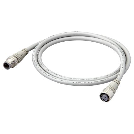 Omron Cable De Conexión, Con. A M12 Hembra, 4 Polos, Con. B M12 Macho, Long. 2m