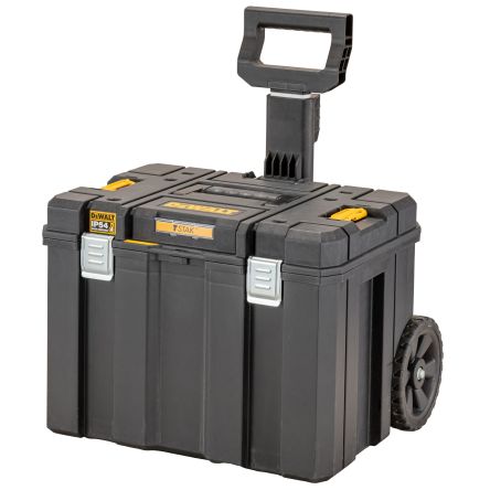 DeWALT TSTAK Shallow Box Plastic Tool Box, With 2 Wheels, 512 X 512 X 635mm