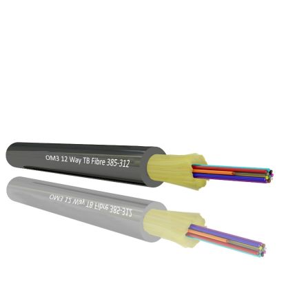 RS PRO LWL-Kabel 100m OM3 12-Fasern Schwarz
