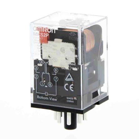 Omron Plug In Power Relay, 24V Ac Coil, 10A Switching Current, DPDT