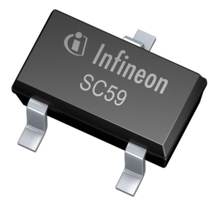 Infineon SIPMOS® P-Kanal, SMD MOSFET 60 V / 620 MA, 3-Pin SC-59