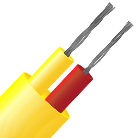 RS PRO Cable De Extensión Para Termopares Tipo K, Temp. Máx. +105°C, Long. 50m, Aislamiento De PVC