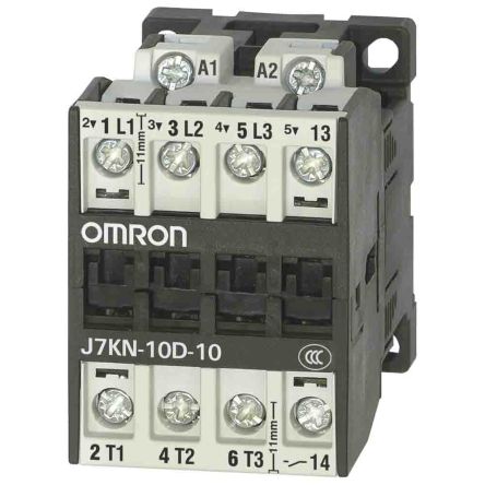 Omron Contactor De 3 Polos, 1NC + 3NO, 10 A, Bobina 110 VCA, 4 KW