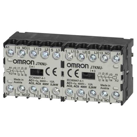 Omron Contactor, 24 V Dc Coil, 3-Pole, 5 A, 2.2 KW, 3NO + 1NC