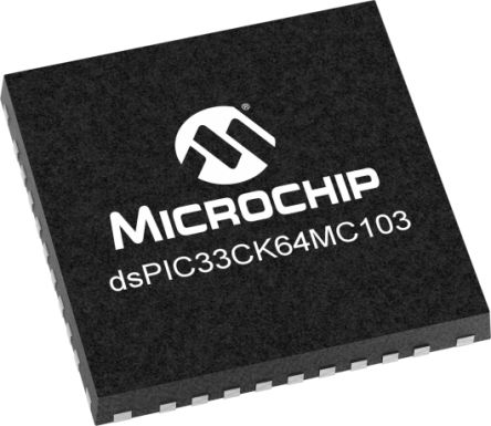 Microchip Processeur Signal Numérique, DSPIC33CK64MC103-I/M5, 16bit, 100MHz, 64 Ko Flash, UQFN 36 .