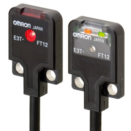 Omron E3T Flach Optischer Sensor, Durchgangsstrahl, Bereich 500 Mm, NPN Ausgang, Anschlusskabel
