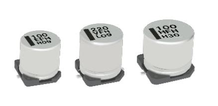Panasonic Condensador Electrolítico Serie FH, 100μF, ±20%, 6.3V Dc, Mont. SMD, 6.3 X 7.7mm