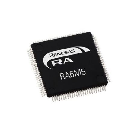Renesas Electronics Mikrocontroller RA6M5 ARM Cortex M33 32bit SMD 2,048 MB, 512 KB QFP 100-Pin 200MHz 512 KB RAM USB
