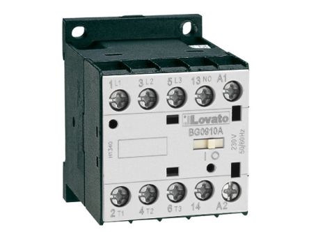 Lovato Contattore Commutazione Condensatore, 3 Poli, 3 NA, 6 A, 1,5 KW, Bobina 24 V C.a.