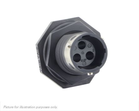 Souriau Circular Connector, 3 Contacts, Panel Mount, IP68, IP69K, UTGX Series