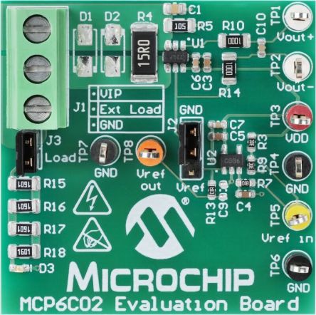 Microchip MCP6C02 Evaluierungsplatine, MCP6C02 Evaluation Board Stromfühler Für Hochspannungsseite