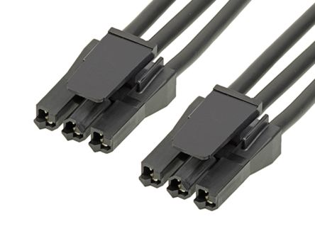 Molex Conjunto De Cables Super Sabre, Long. 600mm, Con A: Hembra, 3 Vías, Con B: Hembra, 3 Vías, Paso 7.5mm