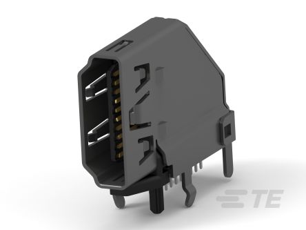 TE Connectivity Standard 19 Way Female Right Angle HDMI Connector