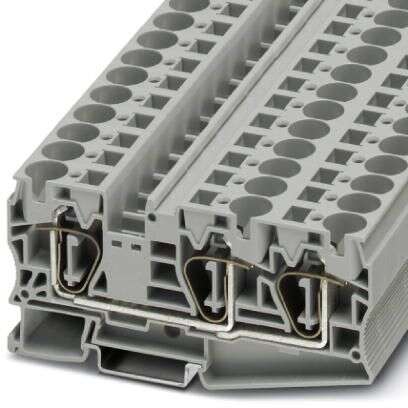 Phoenix Contact ST 16-TWIN Series Grey Feed Through Terminal Block, 25mm², Spring Cage Termination