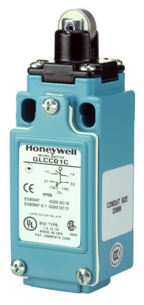 Honeywell 限位开关, 滚轮柱塞式, IP66, 压铸锌外壳