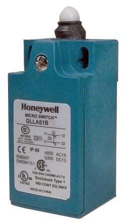 Honeywell Plunger Limit Switch, 1NC/1NO, IP66, SPDT, Plastic Housing, 300V Ac Ac Max, 10A Max
