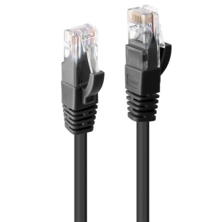 Lindy Electronics Ethernetkabel Cat.6, 5m, Schwarz Patchkabel, A RJ45 U/UTP Stecker, B RJ45, Aussen ø 5.8mm, PVC