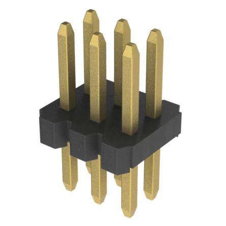 Amphenol Communications Solutions Minitek127 Leiterplatten-Stiftleiste Vertikal, 6-polig / 2-reihig, Raster 1.27mm