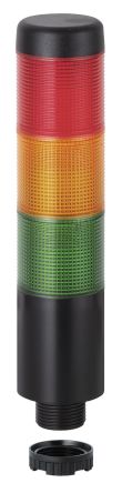 Werma Colonnes Lumineuses Pré-configurées à LED Feu Fixe, Rouge / Vert / Jaune Avec Buzzer, Série Kompakt 37, 12 V