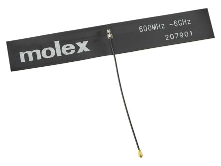 Molex Antenne GSM Et GPRS Interne 2G (GSM/GPRS), 3G (UTMS), 4G (LTE) 5.4dBi, 600 → 6 000 MHz