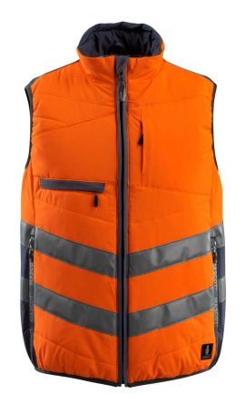 Mascot Workwear Orange/Marine Unisex L Warnweste, Wasserabweisend