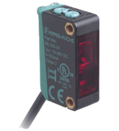 Pepperl + Fuchs ML100 Zylindrisch Optischer Sensor, Reflektierend, Bereich 5 M, Anschlusskabel