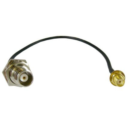 RF Solutions Câble Coaxial, RG174, TNC, / SMA, 200mm, Noir