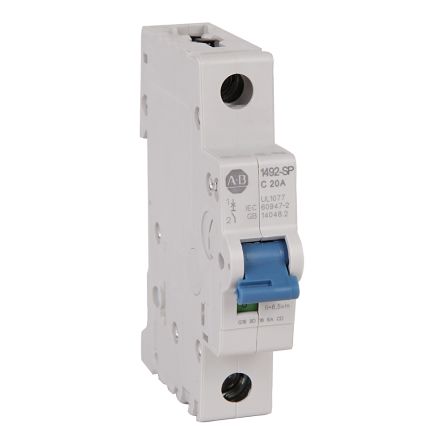 Rockwell Automation Interruptor Automático 1P, 63A, Curva Tipo B 1492-SPM1B630, 1492-SP, Montaje En Carril DIN