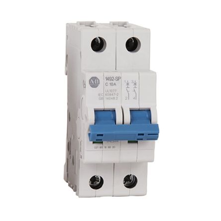 Rockwell Automation Interruptor Automático 1P, 2A, Curva Tipo D 1492-SPM1D020-N, 1492-SP, Montaje En Carril DIN
