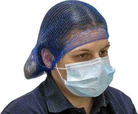 Hairtite Redecilla Para El Pelo Desechable De Color Azul, Talla 55cm, Paquete De 100 Unidades, Para Industria