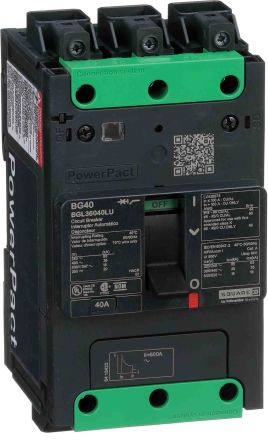 Schneider Electric PowerPact BG, Leistungsschalter MCCB 3-polig, 40A / Abschaltvermögen 18 KA 525V, Fest