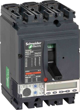 Schneider Electric NSX LV4, Leistungsschalter MCCB 3-polig, 160A / Abschaltvermögen 50 KA 690V, Fest, L. 161mm
