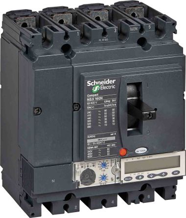 Schneider Electric NSX LV4, Leistungsschalter MCCB 4-polig, 160A / Abschaltvermögen 50 KA 690V, Fest, L. 161mm