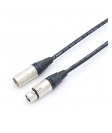 Van Damme Male 3 Pin XLR To Female 3 Pin XLR Cable, Black, 2m