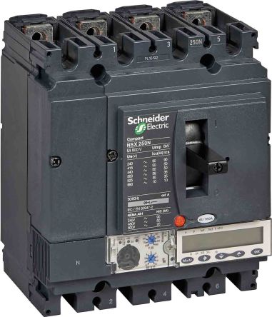 Schneider Electric ComPacT NSX LV4, Leistungsschalter MCCB 4-polig, 250A / Abschaltvermögen 50 KA 690V, Fest