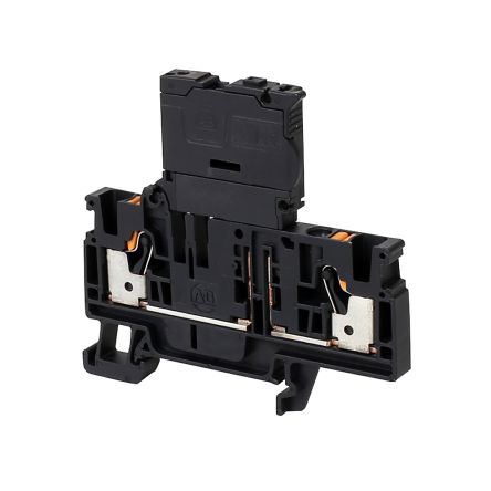 Rockwell Automation 1492-P Reihenklemme Mit Sicherungshalter Schwarz, 300 V / 6.3A