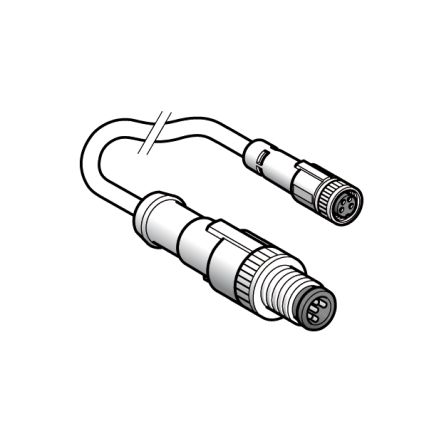 Telemecanique Sensors Cable De Conexión, Con. A M12 Macho, 3 Polos, Con. B M8 Hembra, 3 Polos, Long. 1m
