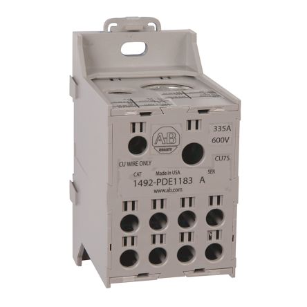 Rockwell Automation Distribution Block, 8 Way, 335A, 600 V, White