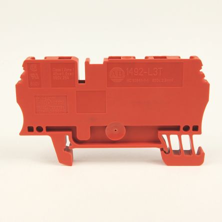 Rockwell Automation 1492 Reihenklemmenblock Rot, 2.5mm², 800 V / 27A, Federklemme