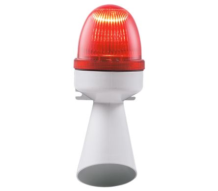 RS PRO Combiné Balise/sirène, Lentille Rouge à LED, 24 V C. A.
