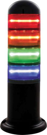 RS PRO 多层警示灯, 4 照明元件, 红色/绿色/琥珀色/蓝色灯罩, 24 V电源