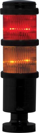 RS PRO Colonnes Lumineuses Pré-configurées à LED Feu Flash, Fixe, Rouge / Ambre, 24 V