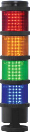 RS PRO Columna De Señalización, LED, Con 4 Elementos Rojo/Verde/Ámbar/Azul, 24 V