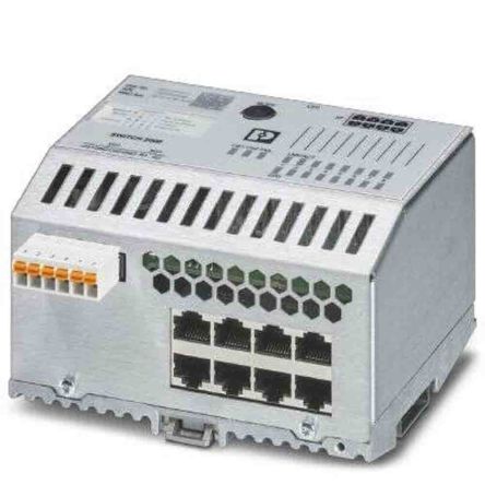 Phoenix Contact Ethernet-Switch, 8 X RJ45 / 1000Mbit/s, Bis 100m Für DIN-Schienen, 24V Dc