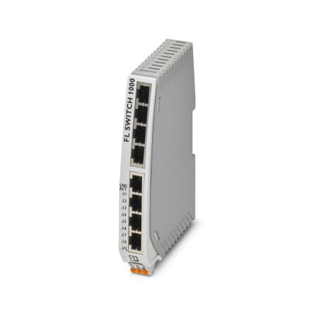 Phoenix Contact FL SWITCH 1000 Ethernet-Switch, 8 X RJ45 / 100Mbit/s, Bis 100m Für DIN-Schienen, 8, 24V Dc