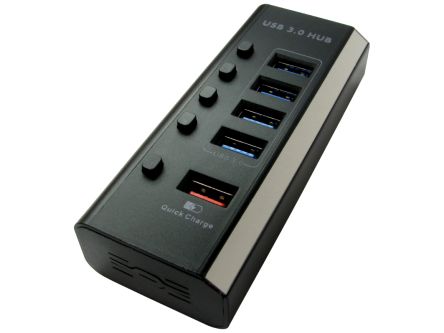 RS PRO, USB 3.0 USB-Hub, 1 USB Ports, USB A, Netzstecker, 115 X 47 X 25mm